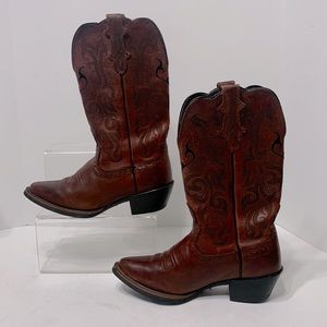 Justin Dark Brown Mustang Cowhide Boots Style L2559